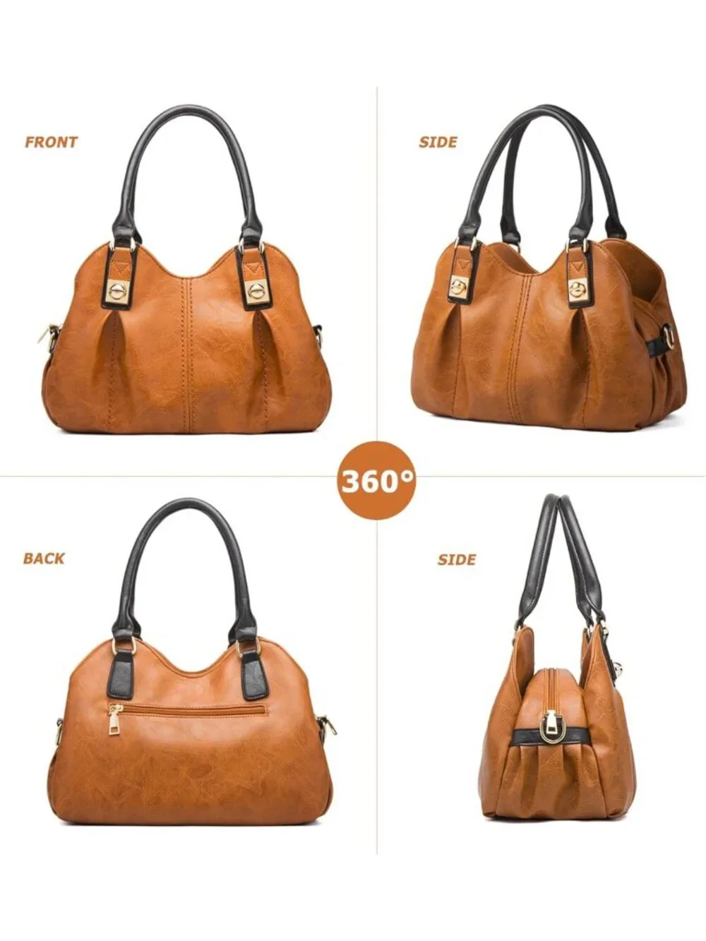 4pcs Retro Tote Handbags Set for Women - Stylish Shoulder Bags & Soft Satchels